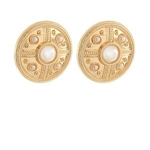 Textured Chunky Pave Clip On Earrings